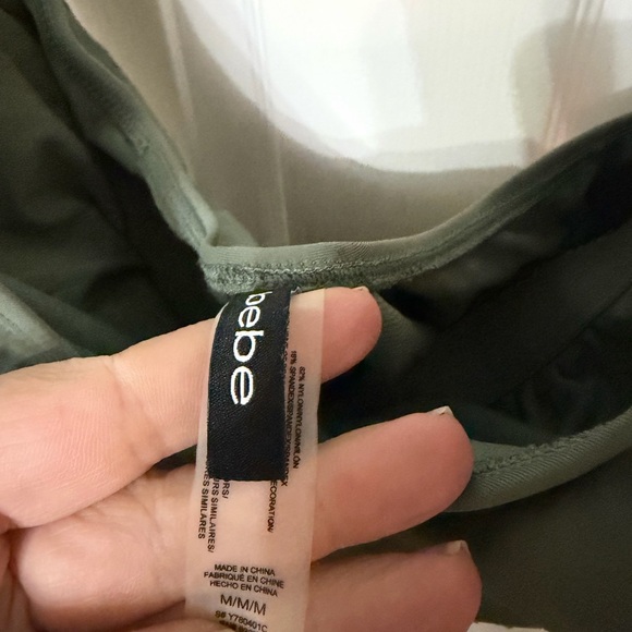 BEBE Olive green one piece swimsuit gold embellished detail size medium - Picture 5 of 6